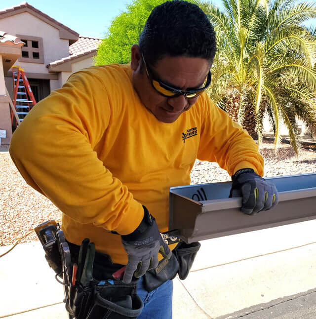 Rain gutter service